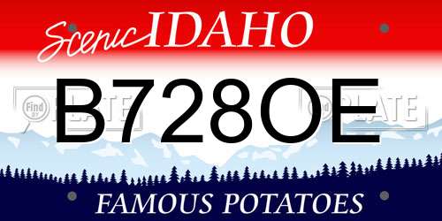 B728OE Idaho License Plate