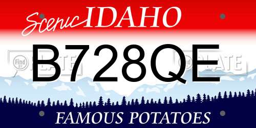 B728QE Idaho License Plate