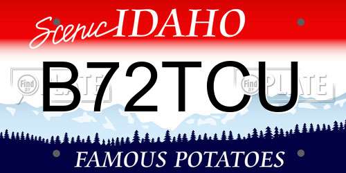 B72TCU Idaho License Plate