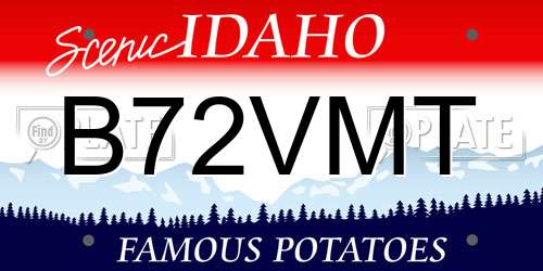 B72VMT Idaho License Plate