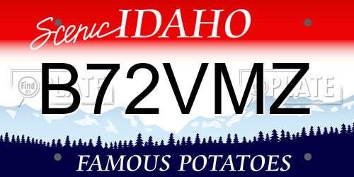 B72VMZ Idaho License Plate