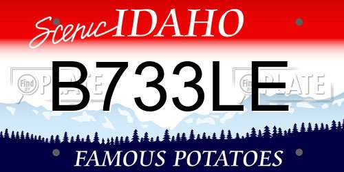B733LE Idaho License Plate