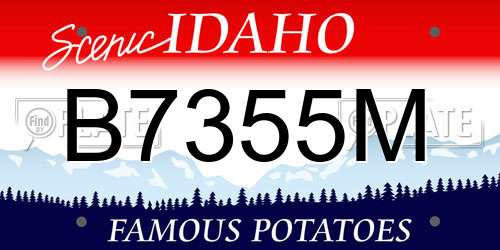 B7355M Idaho License Plate