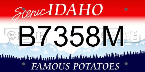 B7358M Idaho License Plate