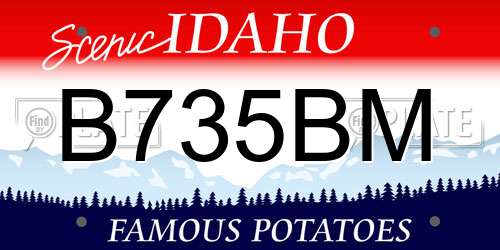 B735BM Idaho License Plate