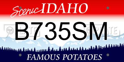 B735SM Idaho License Plate