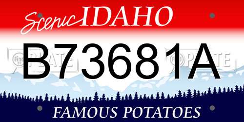 B73681A Idaho License Plate