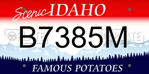 B7385M Idaho License Plate