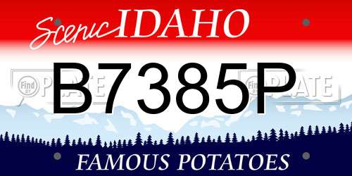 B7385P Idaho License Plate