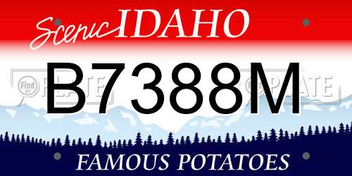 B7388M Idaho License Plate