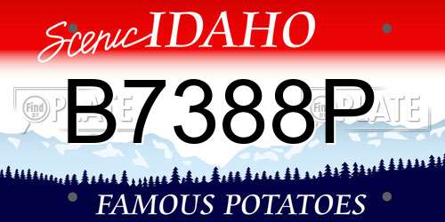 B7388P Idaho License Plate