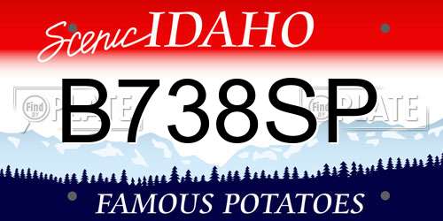 B738SP Idaho License Plate