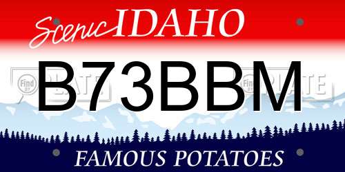 B73BBM Idaho License Plate