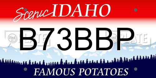 B73BBP Idaho License Plate