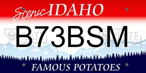 B73BSM Idaho License Plate