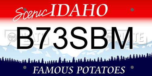 B73SBM Idaho License Plate