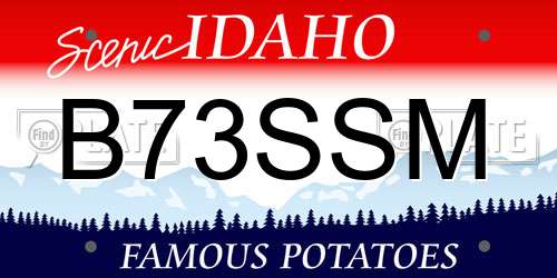 B73SSM Idaho License Plate