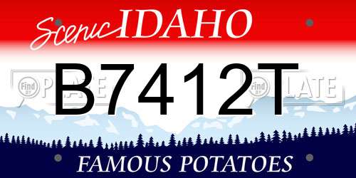 B7412T Idaho License Plate