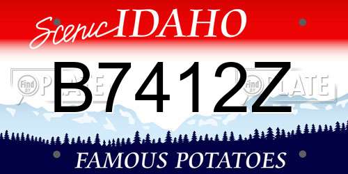 B7412Z Idaho License Plate