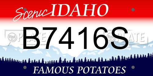 B7416S Idaho License Plate