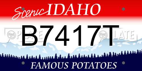 B7417T Idaho License Plate
