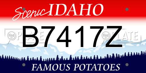 B7417Z Idaho License Plate