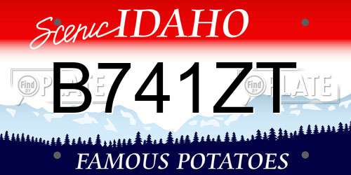 B741ZT Idaho License Plate