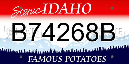 B74268B Idaho License Plate