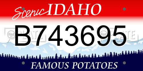 B743695 Idaho License Plate