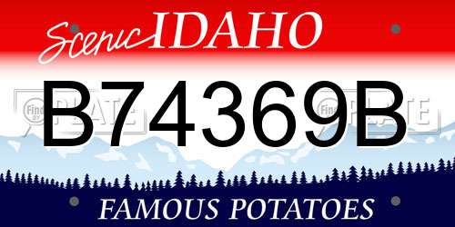 B74369B Idaho License Plate