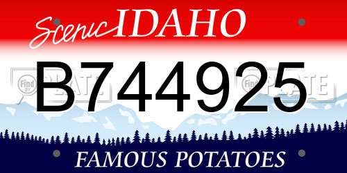 B744925 Idaho License Plate