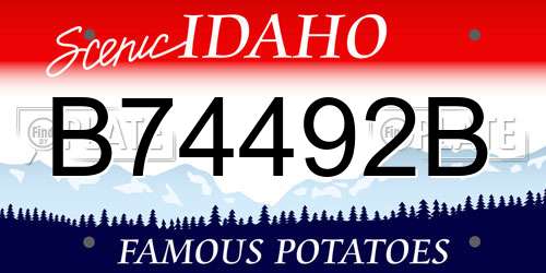 B74492B Idaho License Plate
