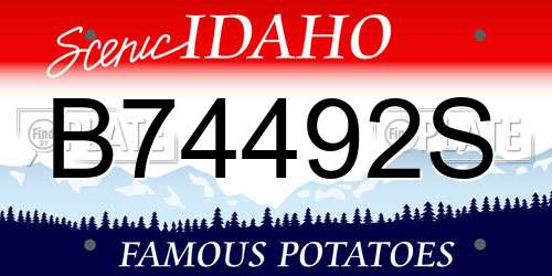 B74492S Idaho License Plate