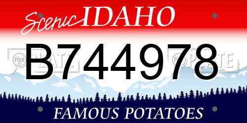 B744978 Idaho License Plate