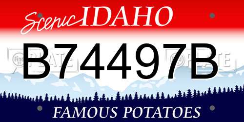 B74497B Idaho License Plate