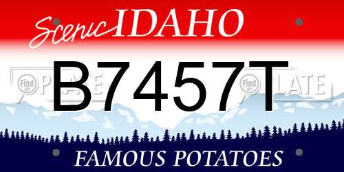 B7457T Idaho License Plate