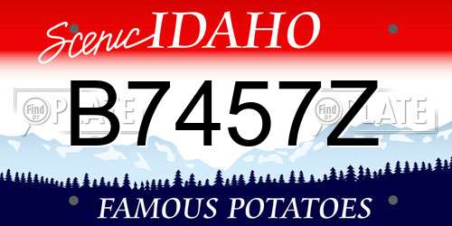 B7457Z Idaho License Plate