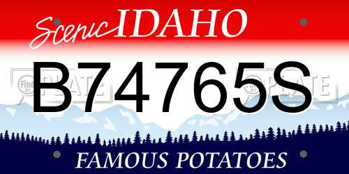 B74765S Idaho License Plate