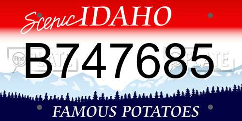 B747685 Idaho License Plate