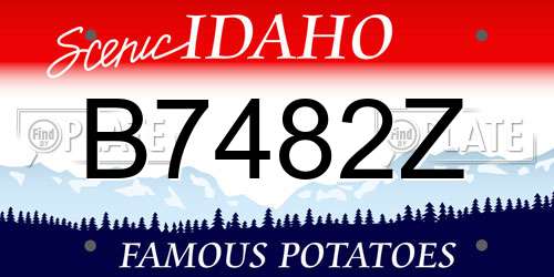 B7482Z Idaho License Plate