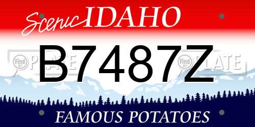 B7487Z Idaho License Plate