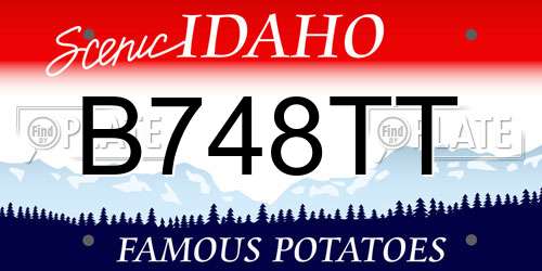 B748TT Idaho License Plate