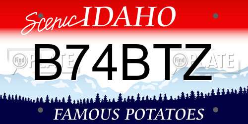 B74BTZ Idaho License Plate