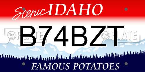 B74BZT Idaho License Plate