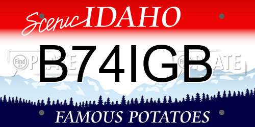 B74IGB Idaho License Plate