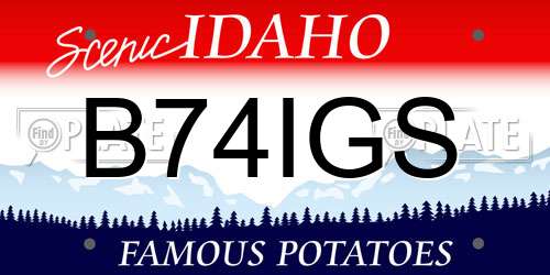 B74IGS Idaho License Plate