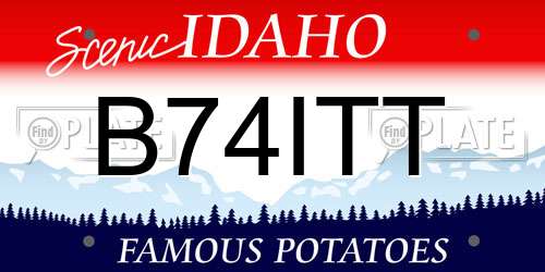 B74ITT Idaho License Plate
