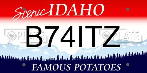 B74ITZ Idaho License Plate