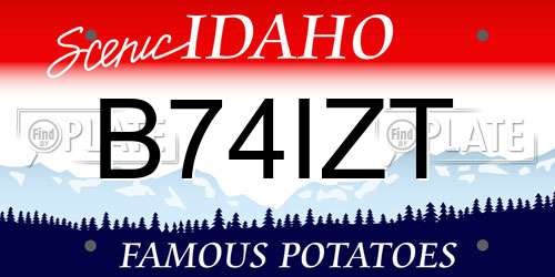 B74IZT Idaho License Plate