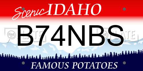 B74NBS Idaho License Plate